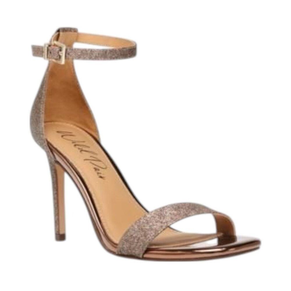 Wild Pair Bethie Two-Piece Dress Sandals Bronze Glitter 10.5M